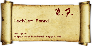 Mechler Fanni névjegykártya