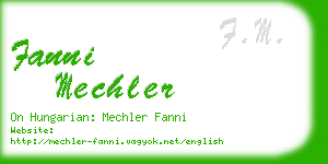 fanni mechler business card